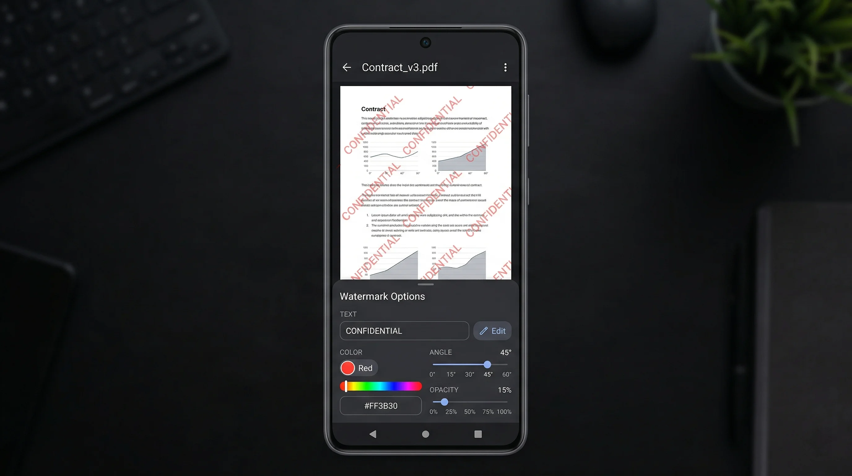 Add watermark to PDF documents