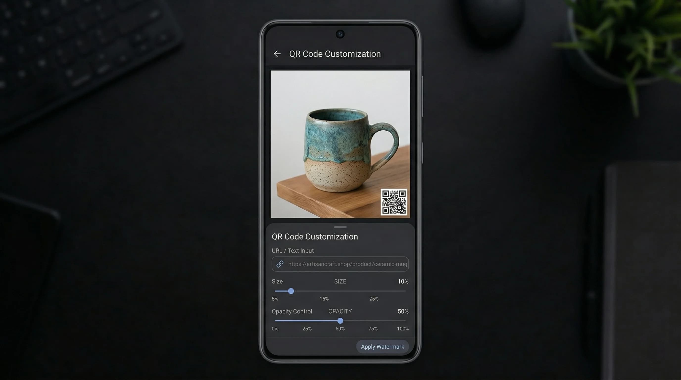 Add QR code watermarks to photos